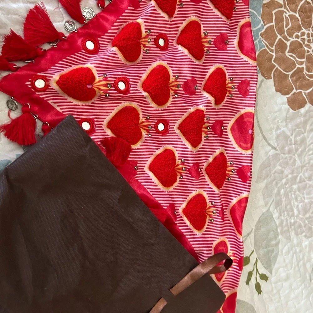 Satin Large Square Scarves (heart Patterns)